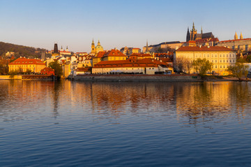 Panorama of Hradcany at sunrise, Czech Republic