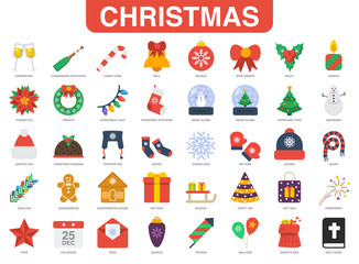 Christmas 40 flat icon set. You can be used these icons for several purposes.	