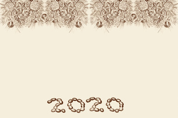 Christmas background, stylization of an old photo.