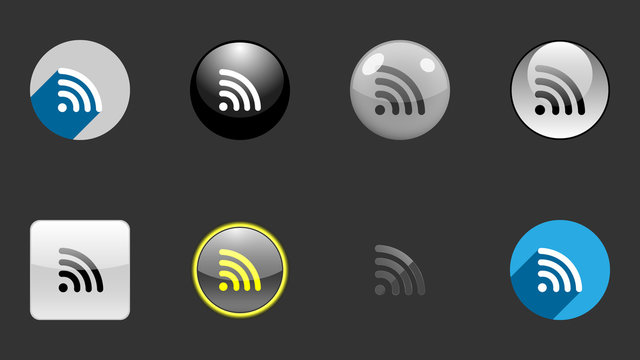 WiFi icins collection, set of icons vector design. Different icon designs