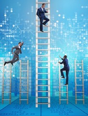 Competition concept with businessman beating competitors