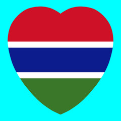 Fototapeta premium Gambia Flag In Heart Shape Vector