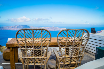Streets of Santorini island. Architectural details. Greece