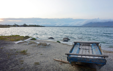 Fototapeta na wymiar Lake Sevan, the largest lake in Armenia and the Caucasus region