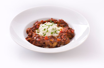 shrimp in sauce, camarones en salsa