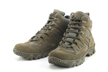 Hiking boots isolated on white