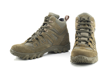 Hiking boots isolated on white