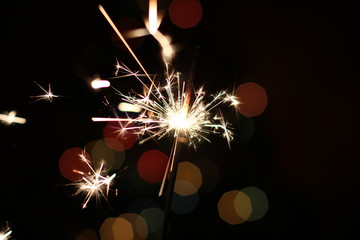 sparkler on black background