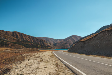 Beautiful view of high mountain Kezenoyam Lake