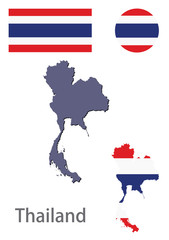 country Thailand silhouette and flag vector