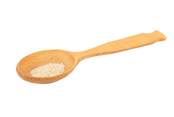 Sesame seeds in spoon