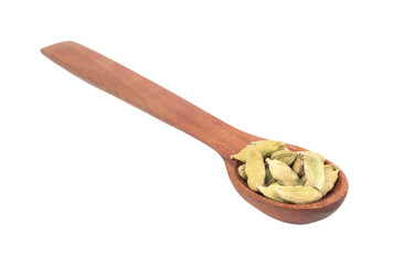 Green cardamom in spoon