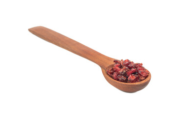 Dry barberry in spoon