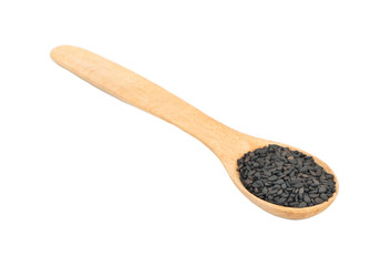 Black sesame in spoon