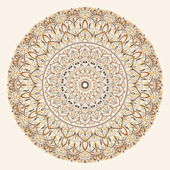 Mandala ornament. Arabic  Pattern.  Flowers elements. Vector illustration.
