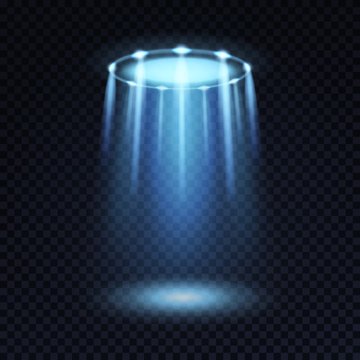 Ufo light. Alien spaceship magic bright blue beam. Futuristic spotlight from ufos spacecraft isolated vector effect for sci fi concept