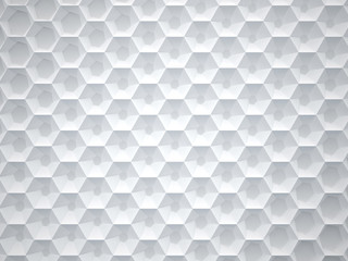 White hexagon pattern. 3D Rendering.