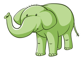 Isolated picture of green elephant
