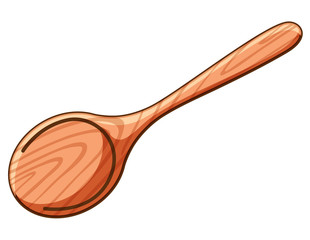 Wooden spoon on white background