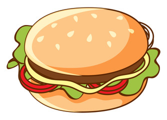 Hamburger on white background
