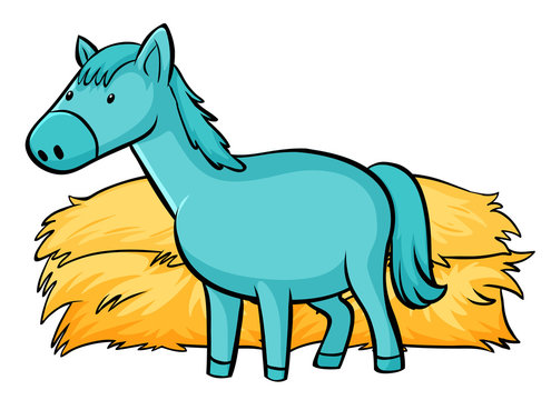Blue horse on white background