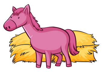 Pink horse on white background