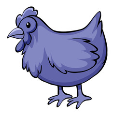 Blue chicken on white background
