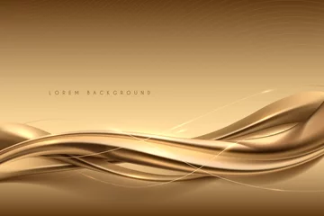 Foto auf Acrylglas Abstrakte Welle Eleganter abstrakter goldener Seidenhintergrund