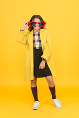 Star concept. Fame and popularity. Popular schoolgirl. Carnival costume famous celebrity. Rock...