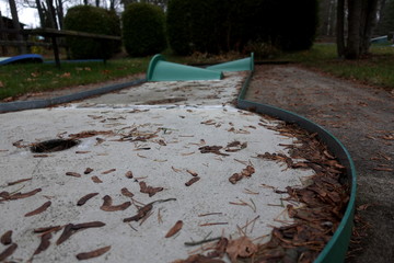 Abandoned miniputt track in the fall