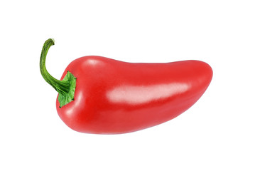 Red jalapeno pepper isolated on white background