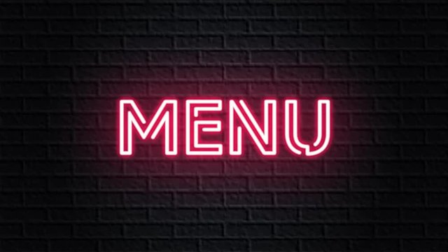 red neon video animation menu