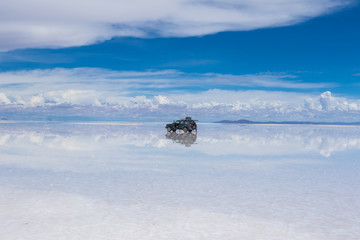 Reflections in salt desert