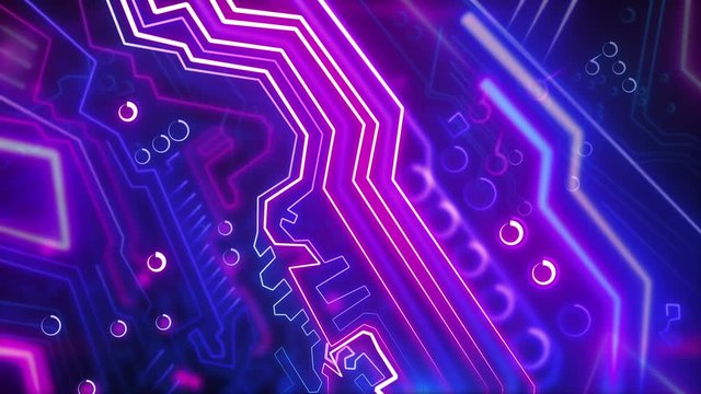 Neon Motherboard Grid. CPU Processing. Digital Network Computing. GPU Gaming. Digital Neon Motherboard. Digital Data Flow Environment