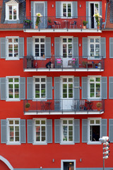 Fototapeta premium facade of a old vintage house with appartments