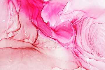 Abstract alcohol ink painting, macro photo