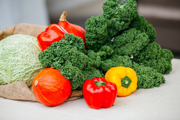 fresh vegetables on white background
