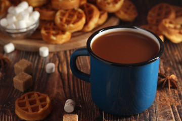 A mug with hot chocolate