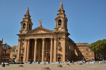 Obraz premium The Saint Publius Parish Church in Floriana in Malta