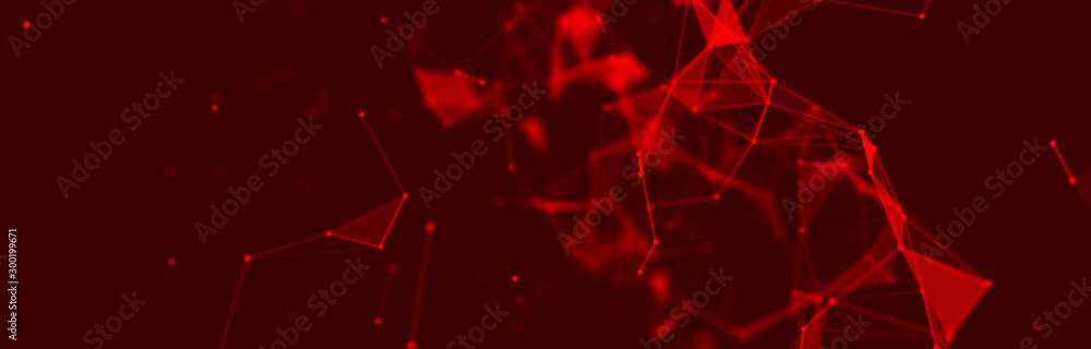 Poster abstract red digital background. big data visualization. science background. big data complex with c
