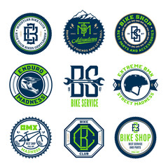 Obraz premium Bike shop, bicycle service, mountain biking logo