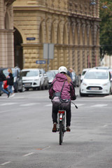 Biker in the town