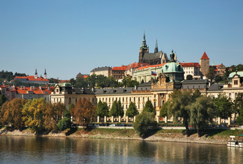 Fototapeta premium Straka Academy and Hradcany in Prague. Czech Republic