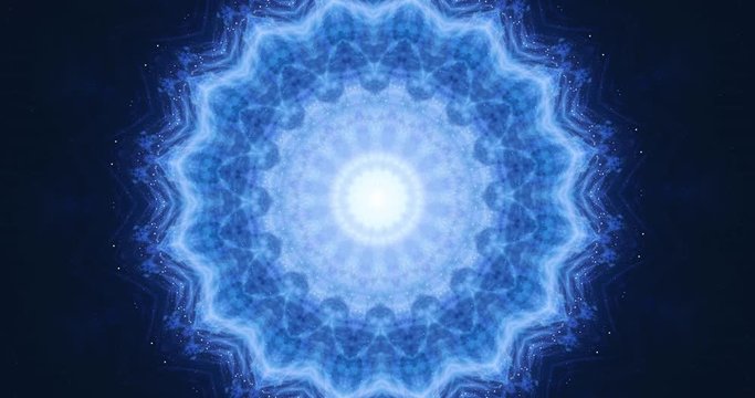 Yoga, Buddhism, Oriental 4k seamless loop footage. Zen energy balance concept. Meditation flower changes its geometric shape. 