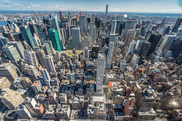 Manhattan New York City aerial view skyscraper