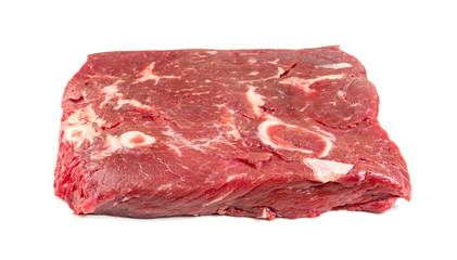 Fresh raw beef steak isolated on white background