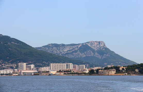 Toulon seen from the sea ( FRANCE )