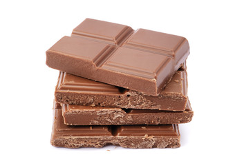 Chocolate composition isolated on white background