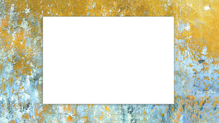 big empty white sheet on concrete old aged cracked floor mock-up