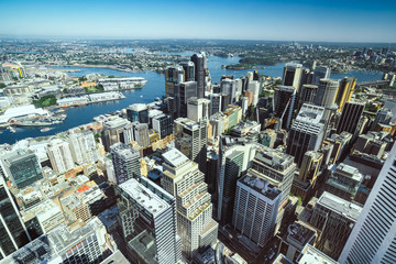 Fototapeta na wymiar Sydney aerial skyline view